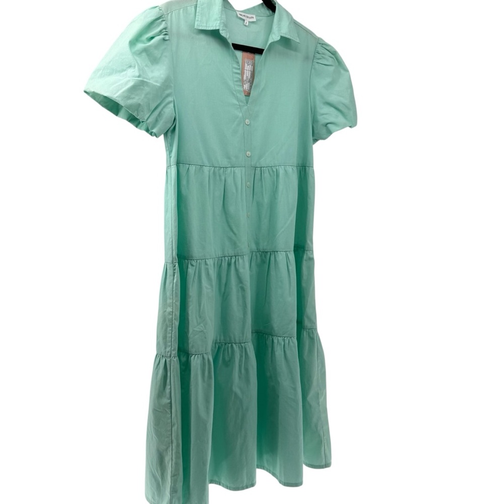 Mint Green Tiered Short Sleeve Dress